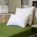 Goose Down Pillows, King Size Set of 2 with 3-Layer Design, Hotel Down Bed Pillow for Side, Back, and Stomach Sleepers, Soft 600 Thread Count Cotton CoverLuxury Hotel Pillows Quality(19" x 35") (White)