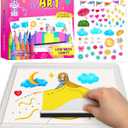 2 x Squeegee Rainbow Squeeze Art Kit for Kids - Princess & Unicorn Design | Kids Stickers Included, Mess Free Paints, Girls Birthday Gifts Age 6-7 8 10, Develops Fine Motor Skills, STEAM Activity, Compact