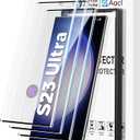 AACL 3D Curved Tempered Glass for Samsung Galaxy S23 Ultra Screen Protector, 9H Glass for S23 Ultra 5G, Scratch Proof, Easy Installation Frame, Bubble Free, Case Friendly [3 Pack] (S23 Ultra 6.8 Inch, Clear)