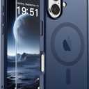 SUPFINE Magnetic for iPhone 17 Case with Screen Protector (Compatible with MagSafe)(Military Grade Drop Protection) Translucent Matte Shockproof with Anti-Fingerprint Phone Cover,Dark Blue