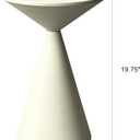 COVLON Small Drink Table, Round Martini Table, Drum End Table Side Table, Metal Accent Table,for Small Space Living Room, Bedroom, Sand, 13.5 inches x 13.5 inches x 19.75 inches