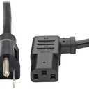 Tripp Lite Standard Computer Power Cord 10A,18AWG (NEMA 5-15P to Left Angle IEC-320-C13) 6-ft.(P006-006-13LA)