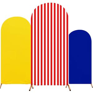 3 Pcs Arch Stand Covers for Wedding Theme Birthday Party Decoration 4ft, 5ft, 6ft Print Arch Backdrop Stand Covers Spandex Fitted for Wedding Birthday Party (Carvinal Color)
