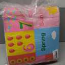 BATATADOCE Kids Play Mat - Cartoon Kids Bedroom Rug Play Mat for Learning ABC Alphabet,Numbers,Animal,Colors,Season,Cute Classroom Rug for Children Girls Bedroom Decor,Pink,4.5x6 Feet