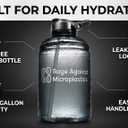 64oz Half Gallon Water Bottle with Straw & Handle Leakproof BPA-Free Gym Jug, 2.2L Large Sports Water Jug for Gym Fitness Travel | Motivational Hydration Bottle | Matte Black