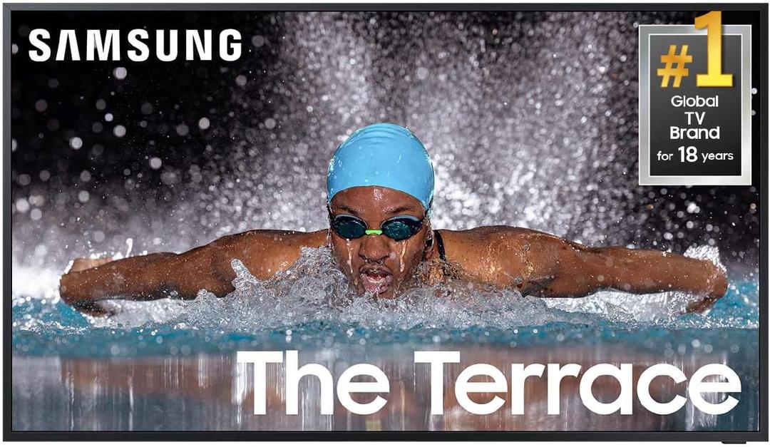 SAMSUNG 75-Inch Class Neo QLED 4K The Terrace Partial Sun, Quantum HDR+, Dolby Atmos, Wide Viewing Angle, Weather Resistant, Anti-Glare Outdoor Smart TV w/Alexa Built-in, (QN75LST7DAFXZA, 2024 Model)