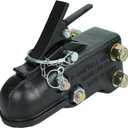 Heavy Duty Adjustable Trailer Coupler, 2-5/16'' Hitch Ball 15,000LBS Capacity Channel-Mount Coupler with Hardware Kit for Equipment Trailers, Car Haulers and Farm/Ranch Heavy-Duty Cargo Towing Use