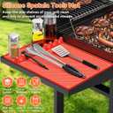 Silicone Griddle Mat for Blackstone - Magnetic Silicone Grill Tools Mat for Blackstone Accessories, Side Shelf Spatula Utensil Mats with Drip Pad for Outdoor BBQ Grill Kitchen Countertop (1-Pack)