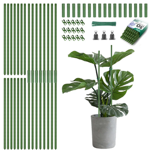 Breeze Touch Garden Trellis for Climbing Plants Outdoor, 30 Pack 17" Tomato Stakes Set with Clips & Connectors,Garden Plant Stakes, Tomato Frame, Cucumber Trellis for Raised Bed & Potted Plants