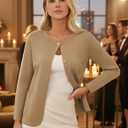 GRACE KARIN Sweater Blazers for Women 2025 Casual Button up Cardigan Sweater Open Front Knit Blazer Jacket with Pockets (S)