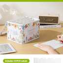 Greeting Card Organizer Box With 13 Removable Dividers, Oxford Cloth Card Organizer With Transparent Lid, Store 140+ Cards for Photos, Stamp, Crafts, Envelopes, Sticker, Scrapbooking