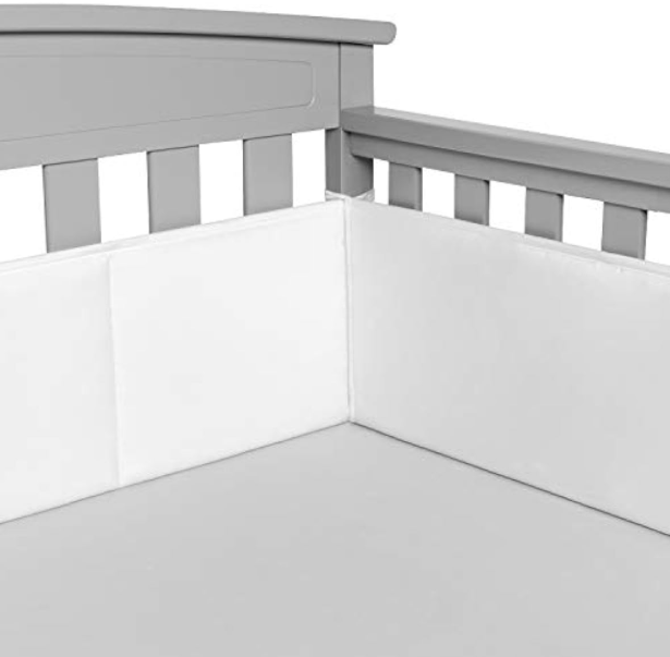 TILLYOU Microfiber Crib Bumper White