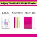 American Mahjong Design Set 1.2-inch 160 Acrylic High-Grade Four Layer Rose Red Mah-Jongg Tiles