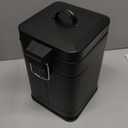 CEROELDA Small Trash Can with Lid-5L/1.3 Gal,Stainless Steel Outdoor Dog Poop Garbage Can-Farmhouse Retro Metal Waste Bin w/Step Pedal for Bathroom Bedroom Office-Soft Close-Black