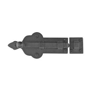 Renovators Supply Manufacturing Slide Bolt Latch 3 3/4 in. Black Wrought Iron Ball Tip Style Slide Bolt with Mounting Hardware (Pack of 1)