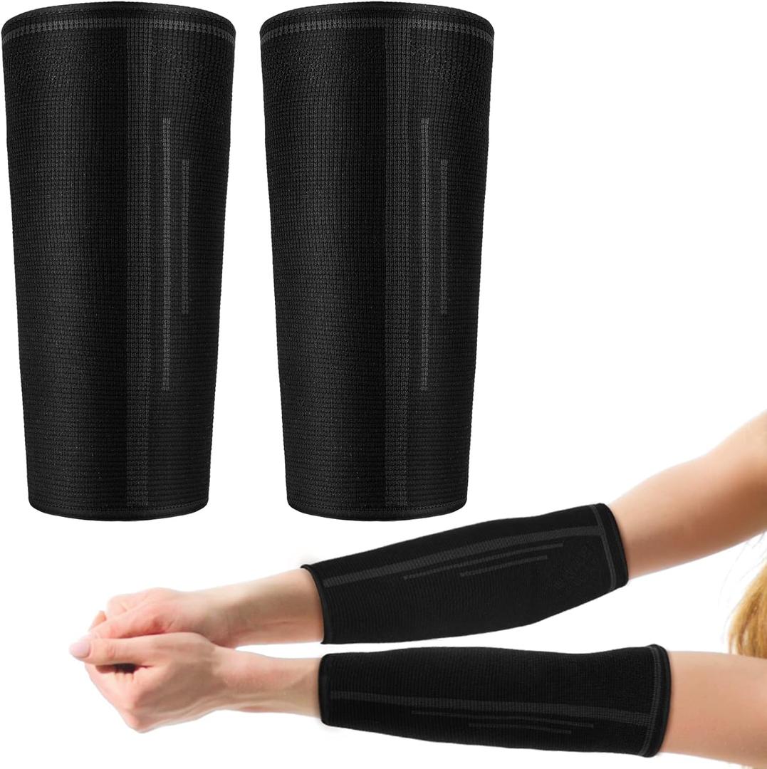 3 Pairs Volleyball Arm Sleeves Volleyball Compression Forearm Sleeves Passing Hitting Arm Guards for Men Women Teens Youth (Black)