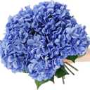 5Pcs Realistic Blue Hydrangea Artificial Flowers with Stems 21 Inch Lifelike Faux Hydrangeas Flower Large Hydrangea for Weddings Bouquets Table Centerpieces Home Decor Party