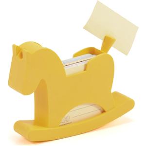 Li&Zhao Wobble Horse Sticky Note Holder Silicone Label Holder Stand, 2026 Year of the Horse Good Luck Stable Rocking Horse Design for Tabletop Organizer, Office Desk Accessory, Home Decoration(Yellow)