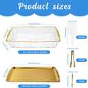 3 Set Chilled Serving Trays for Parties Gold 16 x 9'' Large Cold Serving Tray with Tong Scoop for Vegetable Appetizer Shrimp Seafood Fruit