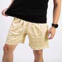 BOOMLEMON Mens Paisley Shorts Mesh Graphic Print Retro Casual Shorts Athletic Gym Basketball Running Short Pants (Beige)