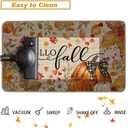 Baccessor Pumpkin Fall Kitchen Mats Set of 2, Pumpkin Floral Leaves Kitchen Rugs for Floor Low-Profile Farmhouse Fall Thanksgiving Home Decor 17x29 and 17x47 Inch