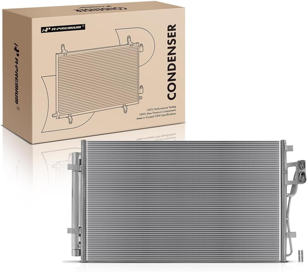 A-Premium Air Conditioning A/C Condenser Compatible with Hyundai Santa Fe 2010-2012 & Kia Sorento 2011-2015, 2.4L 3.3L 3.5L