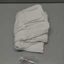 jinchan Linen Pinch Pleated Kitchen Curtains 24 Inch 4 Panels, Natural Linen Tier Curtains Back Tab Beige Farmhouse Cafe, Light Filtering Small Window Drapes for Bathroom Laundry Room Off White