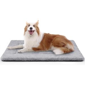 Dog Beds Crate Pad for Medium/Large Dogs, Ultra Soft Faux Fur Dog Bed for Crate, Washable & Anti-Slip Kennel Pad Pillow Cushion for Dogs Cozy Sleeping Mat (36" x 23", Grey)
