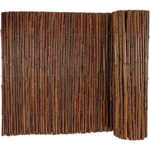 Carbonized Bamboo Fence 4ft x 8ft, Natural Outdoor Privacy Screen, Eco-Friendly Garden Fence Roll for Patio, Backyard, Balcony, and Landscape Decoration, Durable Weather-Resistant Bamboo Fencing Roll