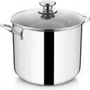 E-far 12 Quart Stock Pot with Lid, Stainless Steel Pot for Soup Simmering