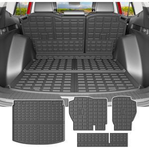 powoq Hybrid Cargo Liner Compatible with 2023-2026 Honda CRV Upper Deck Cargo Mat TPE Trunk Mat Replacement for 2023-2026 Honda CRV Accessories (Fit 23-26 Hybrid Upper Deck, Backrest Mat+Trunk Mat)
