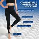 Compression Tights Women, 20-30mmHg Graduated Support Compression Pantyhose for Women Footless Medical Compression Stockings High Waist Compression Leggings for Varicose Veins, Edema, DVT