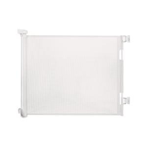 Retractable Baby Gate for Stairs – 33” Height, Expands up to 55” Width – Safety Gate for Infants, Toddlers, Dogs & Pets – Easy Install, Secure Closure, White Mesh Design for Indoor & Outdoor Use