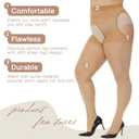 Yilanmy Plus Size Suspender Pantyhose for Women, 40D Sheer Tights Garter Belt Thigh High Stockings (Beige, XXL)