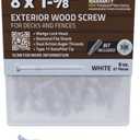 Grip-Rite GRDF158STWH67 DeckForce #8 x 1-5/8" Nano Coated Wood Screws, White, 67 Count Box