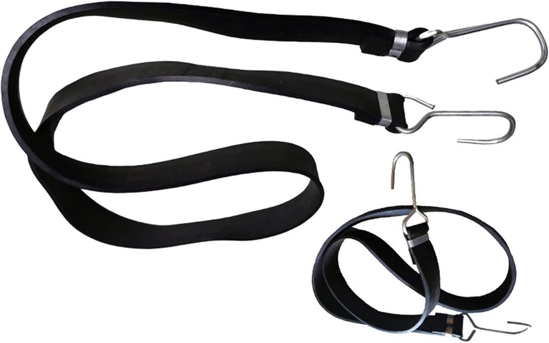 Trucking Bundle - Bulk Bungee Cords with Crimped Hooks -Tarp Straps Natural Rubber Bungee Cords - Heavy-Duty Tarp Bungee Straps