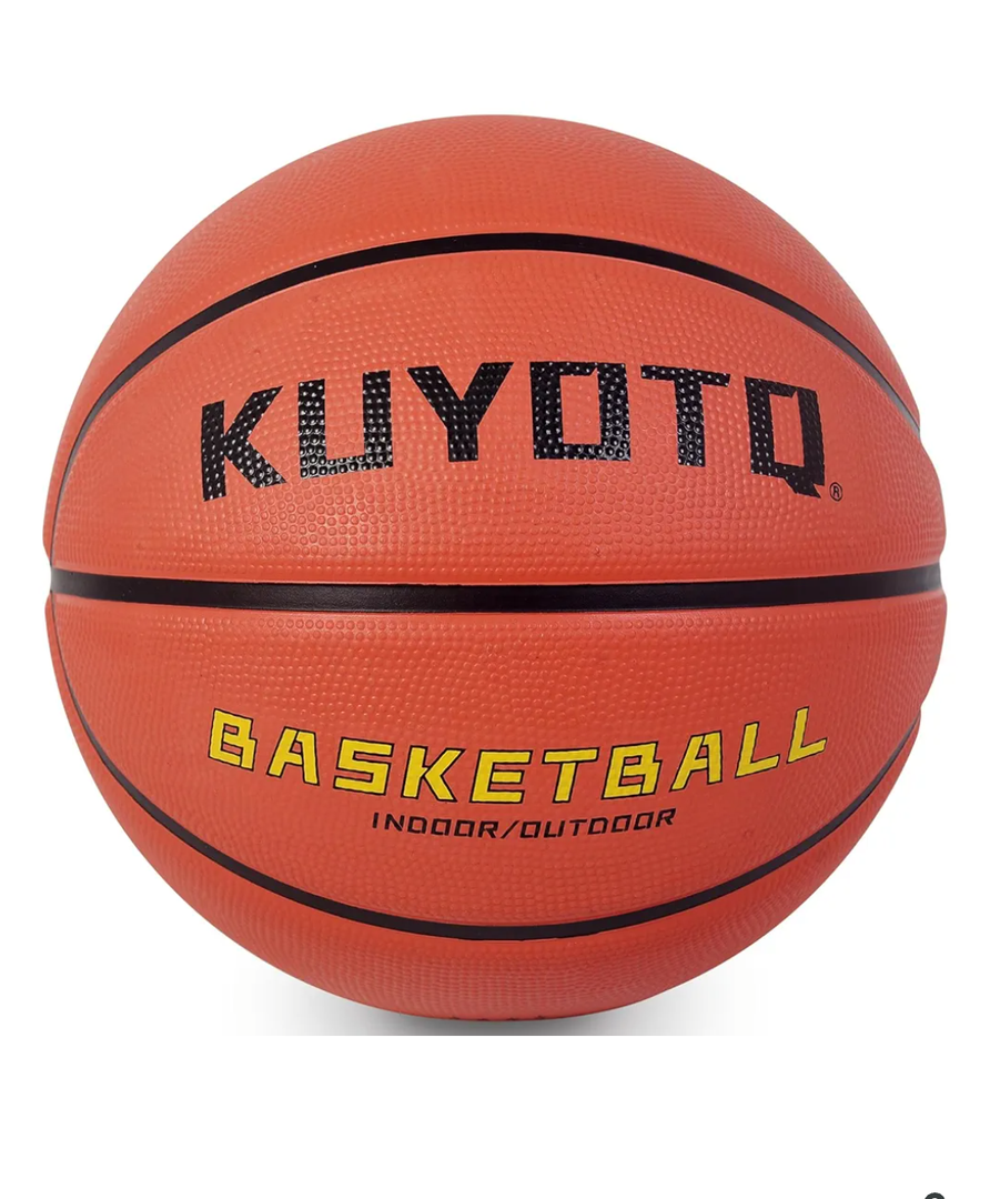 KUYOTQ Kids Toddler Youth Adult Size 3/4/5/6/7 Basketball 22/25.5/27.5/28.5/29.5" Thickened Rubber or Faux Leather Basketball for Boys Girls Womens Mens (Deflated) 4