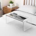 Acrylic 24" Small Table-Multipurpose Modern Furniture for Use as Lap desks, Acrylic Side Table or End Table in Living Rooms, Bedrooms and Offices, 14"D x 24"W x 12"H