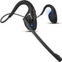 iDIGMALL Bluetooth 5.3 Headset with Microphone, Open Ear Headphones w/Noise Cancelling Mic for Phone PC Computer Laptop, Lightweight & Comfortable Wireless Headset for Office Driving Working Home,10H (Black)