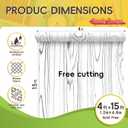 4x15ft White Wood Bulletin Board Paper for Classroom Decor, 25" x 40"
