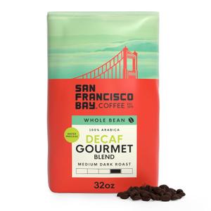 San Francisco Bay Coffee - Decaf Medium-Dark Roast Whole Bean Coffee - Decaf Gourmet Blend (2 lb bag) - Swiss Water Processed 32 Ounce (Pack of 1) Best By: 15-04-2026