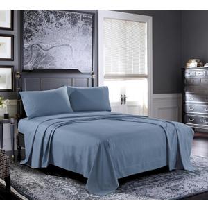 Pure Bedding Full Sheet Set - Luxury 1800 Ultra-Soft Microfiber Full Bed Sheets - Double Brushed - Deep Pockets - Easy Fit - 4 Piece Set - Bedding Sheets & Pillowcases (Full, Ash Blue)