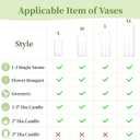 Glasseam Cylinder Glass Vases for Centerpieces: 12 Pack Clear Flower Vase Bulk 4" 6" 8" 10" Hurricane Floating Pillar Candle Holder - Modern Centerpiece for Wedding Dining Home Table Decor