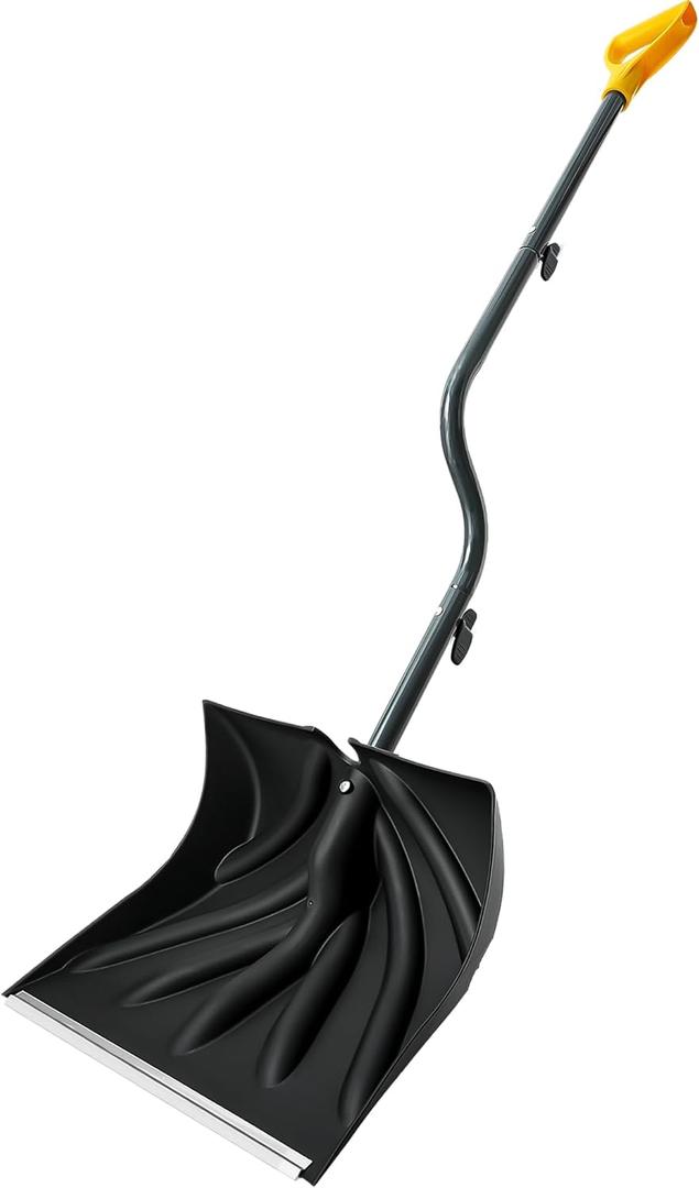 Snow Shovel Heavy Duty for Driveway with Ergonomic Handle to Use Without Backpain for Home Garage Car  Snow Shovel with 18 Inch Blade Large Capacity and 58 Inch Long Ergonomic Handle (Black)