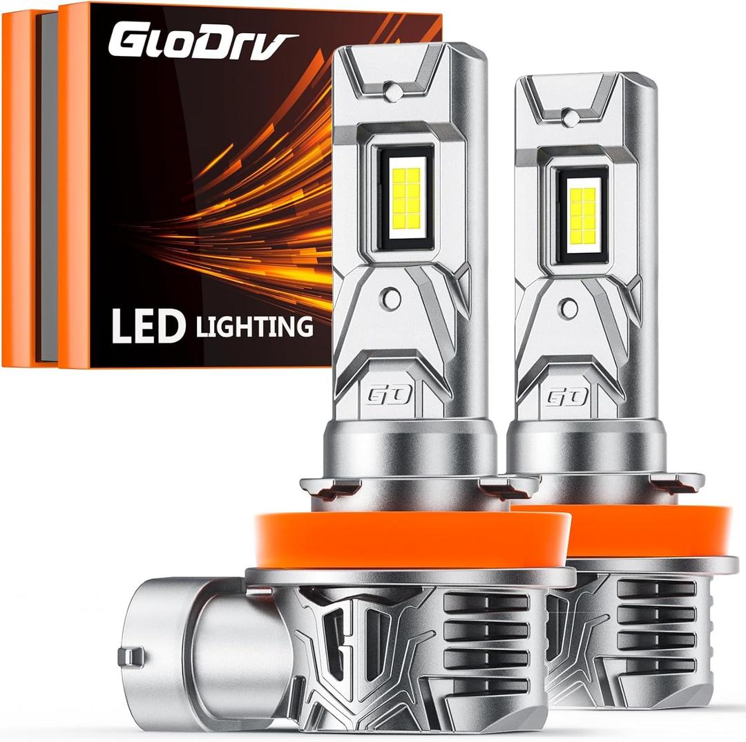 [2026 Upgrade] H-11 Fog Light Bulbs [Latest & Brightest] 24000lm 600% Brighter 1:1 Mini Size Design With 6000k Cool White，Direct Installation Fog Light Bulbs Plug and Play, Pack of 2