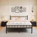 Metal Bed Frame, 14-Inch Full Size Bed Frame with Storage Space, Heavy Duty Sturdy Mattress Foundation, Easy Assembly, No Box Spring Needed
