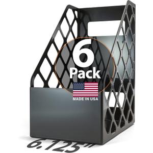 Officemate Recycled Large Magazine File, Black, 6 Each (26083) 1-Pack