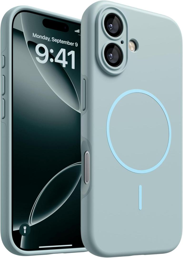 Magnetic for iPhone 17 Case, [Matte Solid Color] [Full Camera Protection] Protective Case for iPhone 17 - Slate Gray