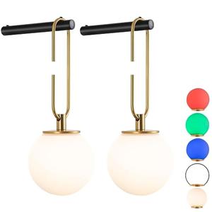 Jengush Battery Operated Wall Sconces Set of 2,Dimmable Wall Sconce Battery Powered with Remote Control,Indoor Not Hardwired Wall Lamp for Bedroom, Mid-Century Modern Wall Light