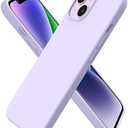 ORNARTO Compatible with iPhone 14 Case 6.1, Slim Liquid Silicone 3 Layers Full Phone Covered Soft Gel Rubber Case Protective Phone Cover 6.1 Inch-Pastel Lilac